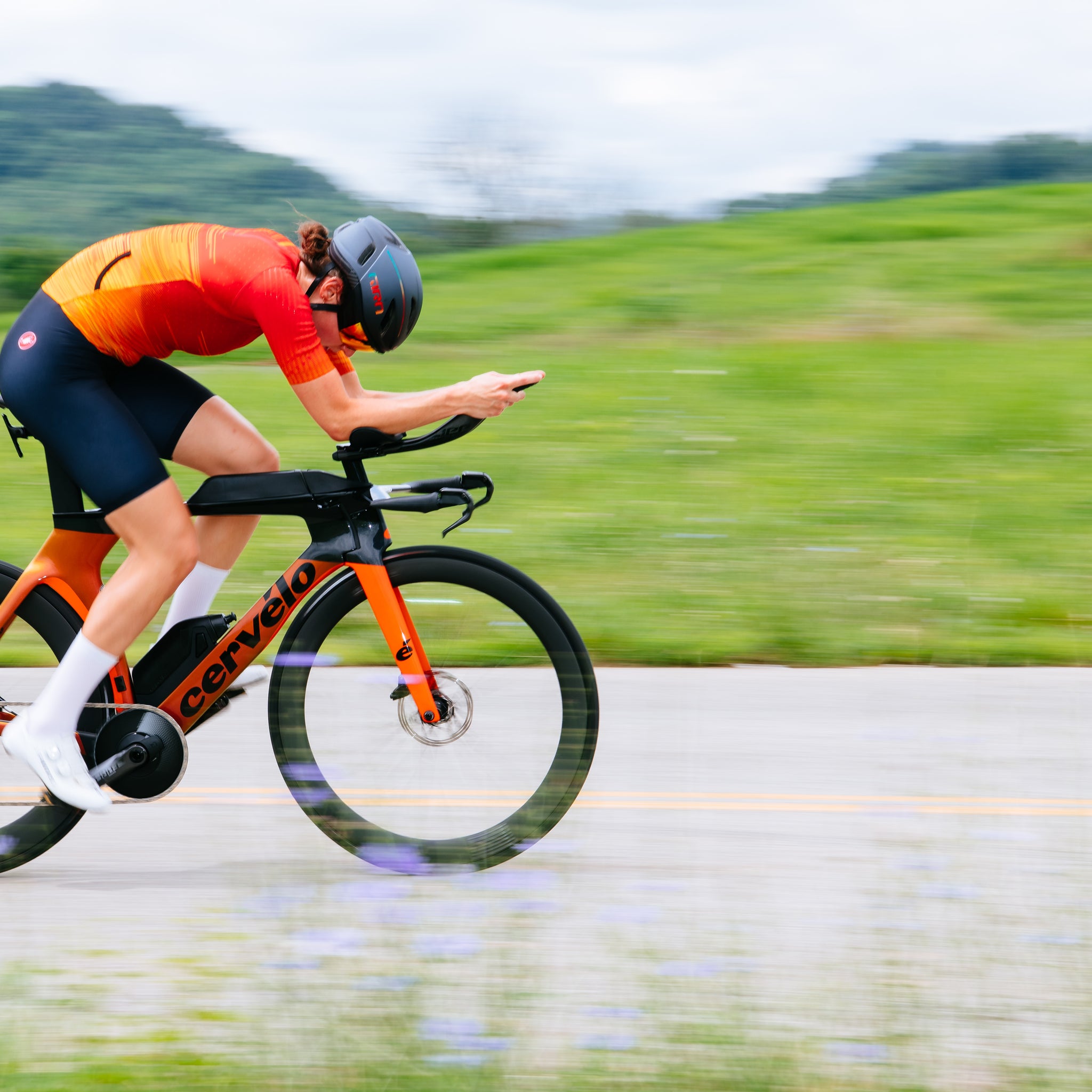 Riding a triathlon bike super fast